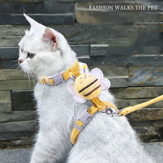 Escape-Proof Adjustable Cat Harness and Leash Set for Safe Walking